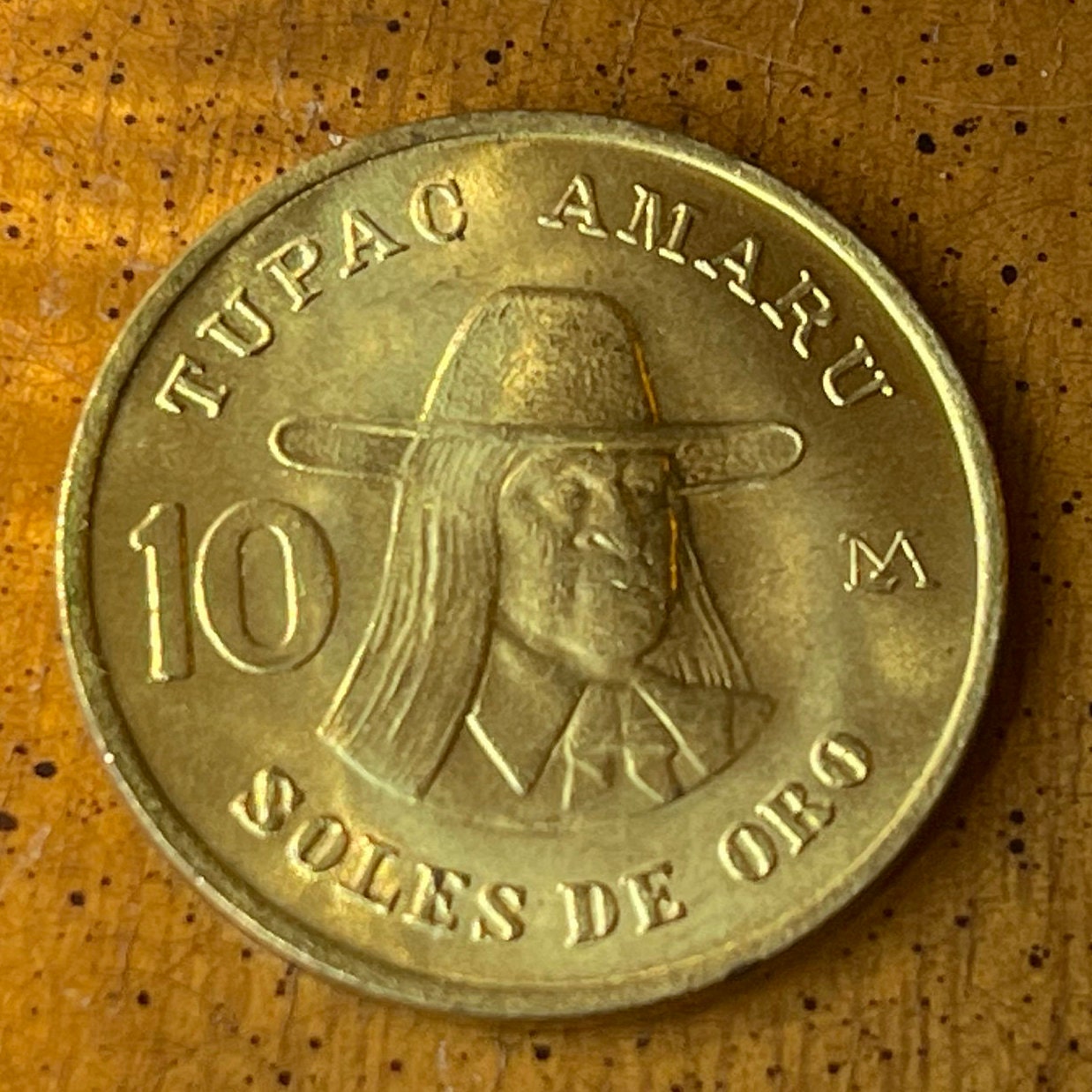 Revolutionary Tupac Amaru II 10 Soles Peru Authentic Coin Money for Jewelry and Craft Making (Indigenous Leader)