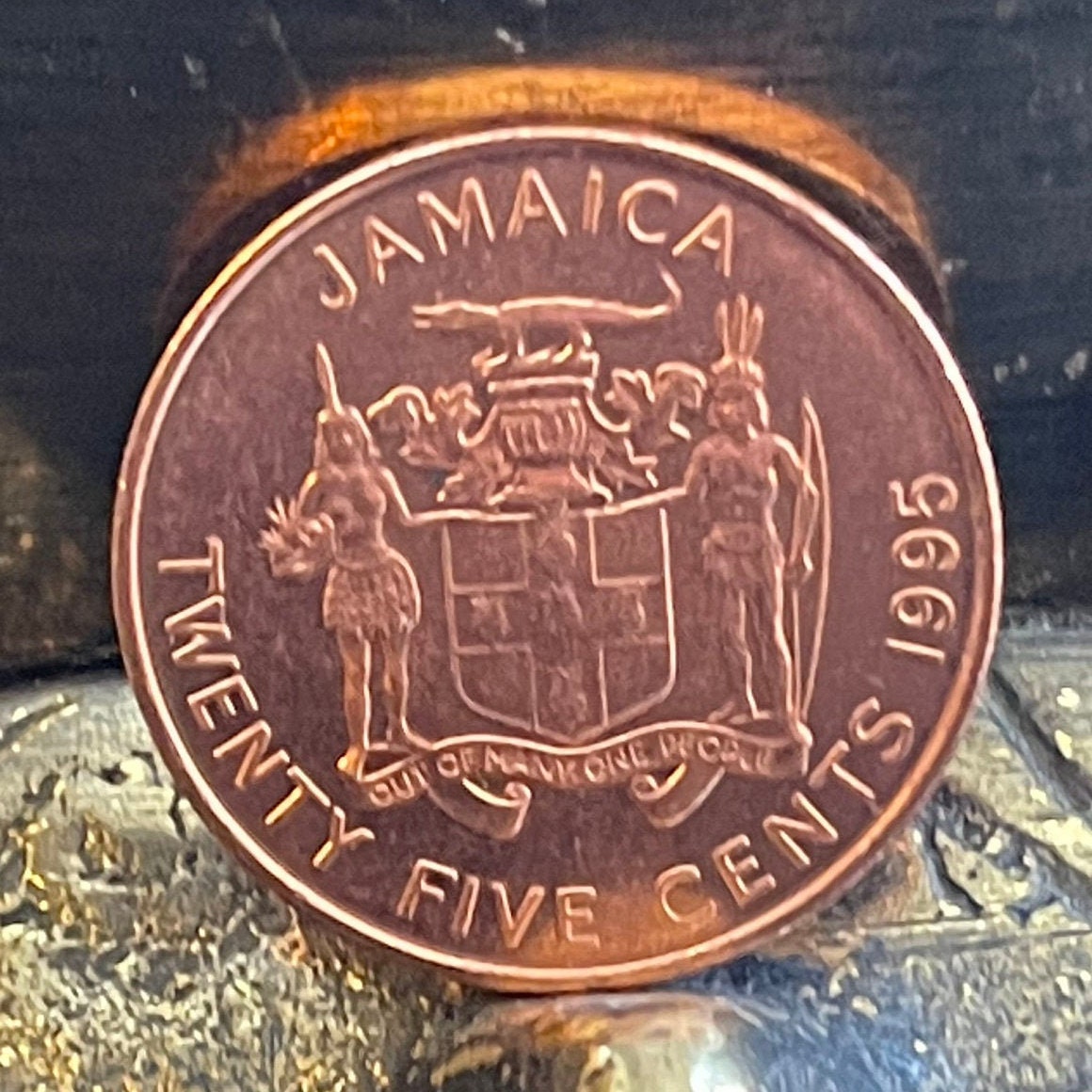 Marcus Garvey Jamaica 25 Cents Authentic Coin Money for Jewelry and Crafts Making (Pan-African) (Black Power) BLM