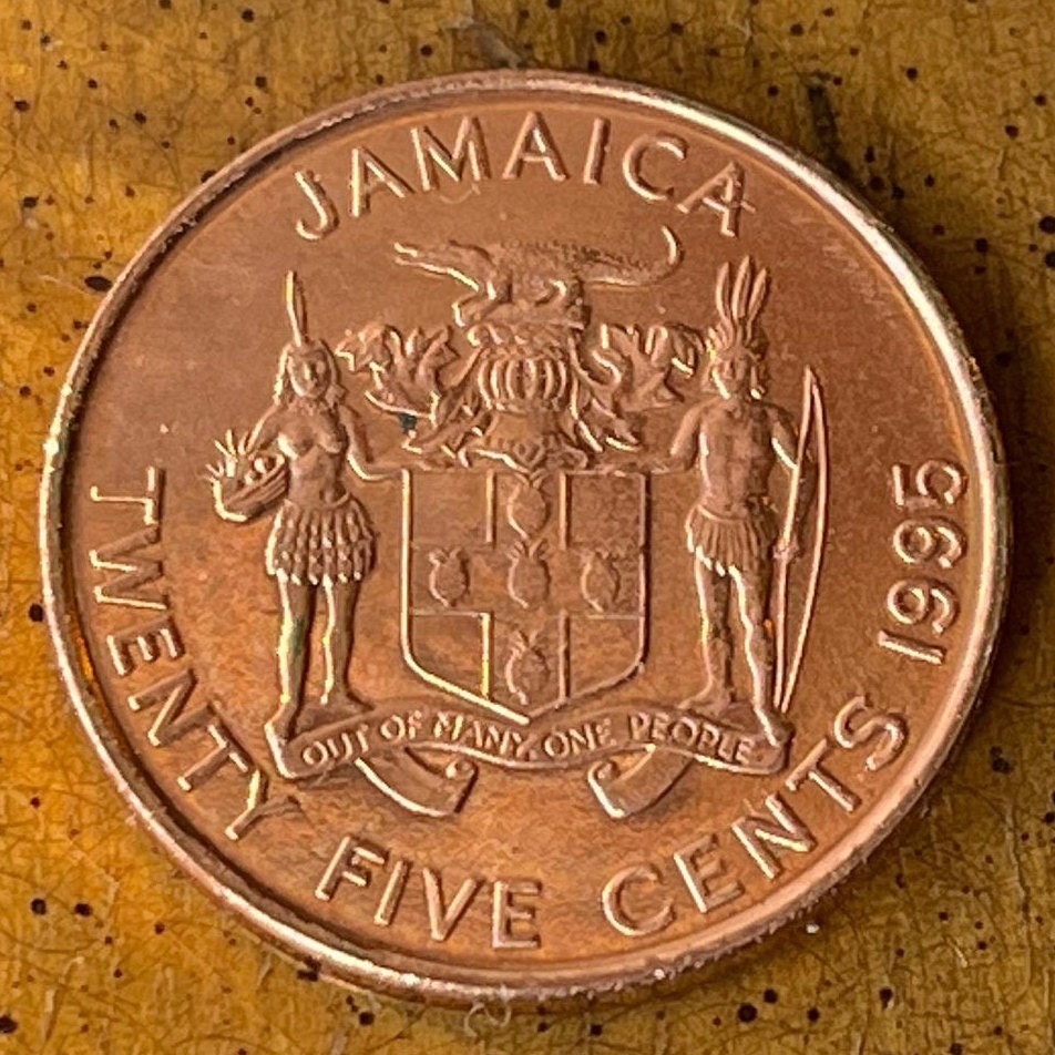 Marcus Garvey Jamaica 25 Cents Authentic Coin Money for Jewelry and Crafts Making (Pan-African) (Black Power) BLM