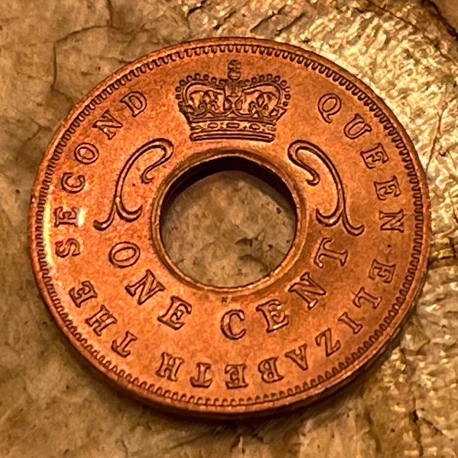 Elephant Tusks 1 Cent East Africa Authentic Coin Money for Jewelry and Craft Making