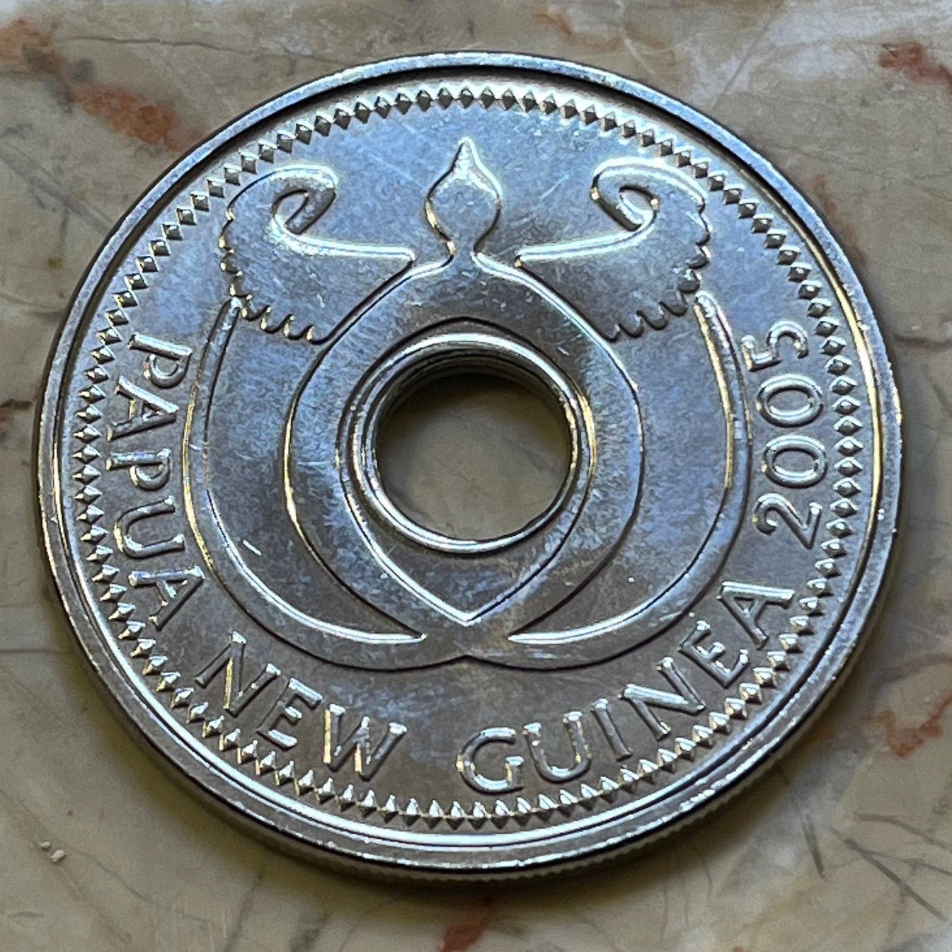 New Guinea Crocodiles 1 Kina Papua New Guinea Authentic Coin Money for Jewelry and Craft Making