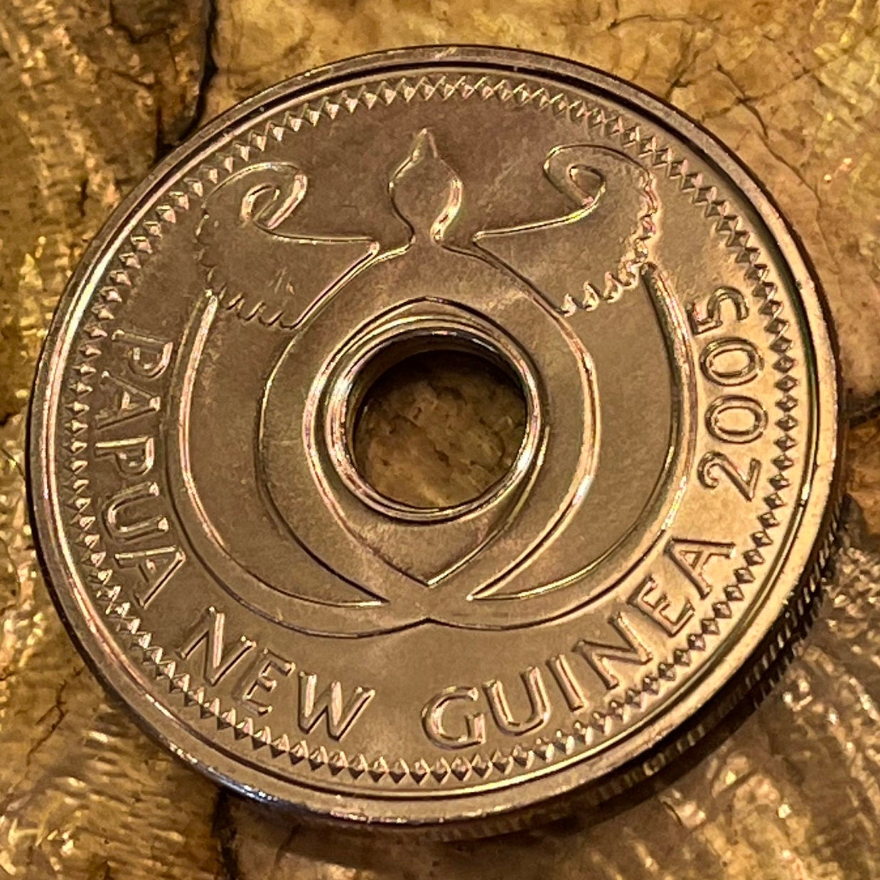 New Guinea Crocodiles 1 Kina Papua New Guinea Authentic Coin Money for Jewelry and Craft Making