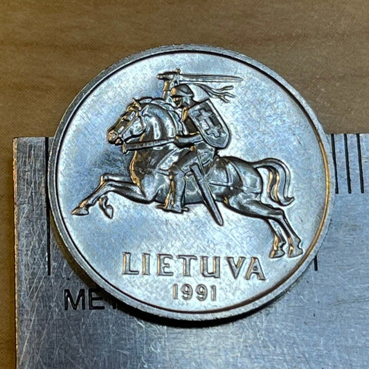 Vytis Knight / Horse 2 Centai Lithuania Authentic Coin Money for Jewelry and Craft Making