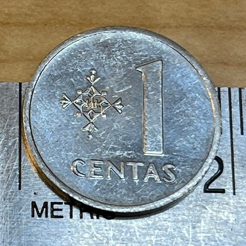 Vytis Knight / Horse 1 Centas Lithuania Authentic Coin Money for Jewelry and Craft Making