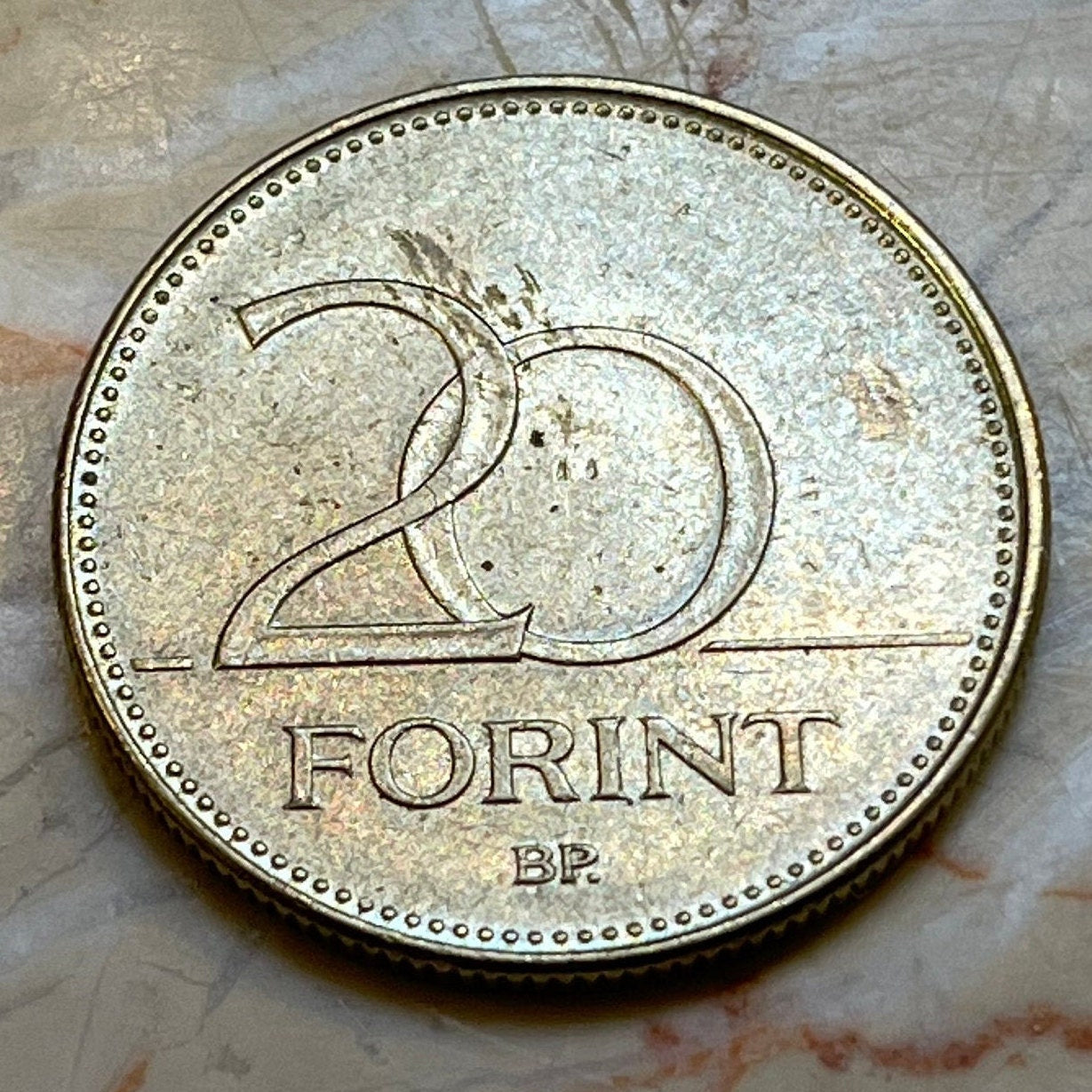 Hungarian Iris 20 Forint Hungary Coin Money for Jewelry and Craft Making