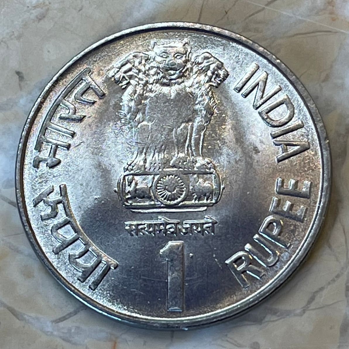 Maharana Pratap & Ashoka Lion Capitol 1 Rupee India Rajasthan Authentic Coin Money for Jewelry and Craft Making (Pratap Singh I)