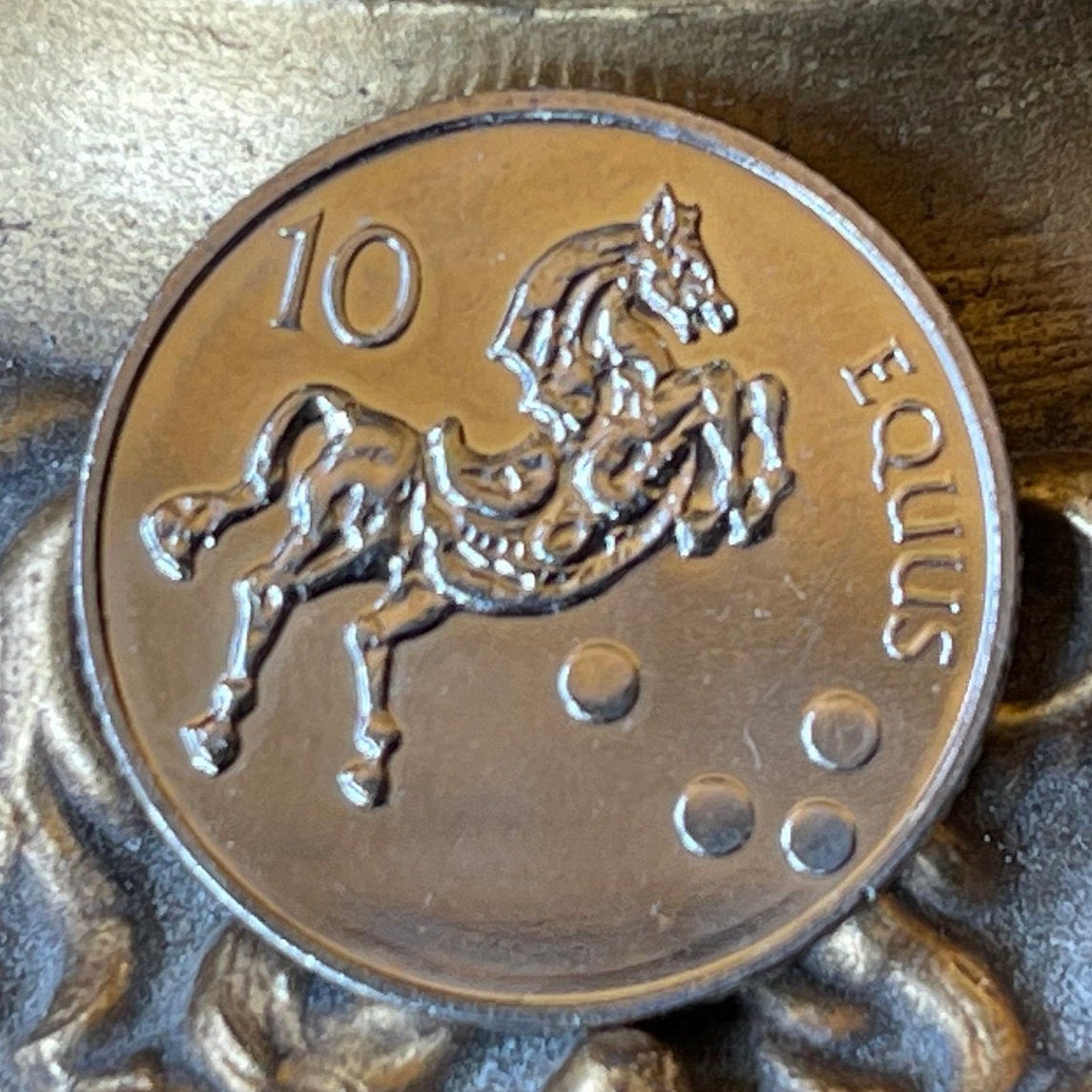 Lipizzaner Horse 10 Tolarjev Slovenia Authentic Coin Money for Jewelry and Craft Making (Equus)