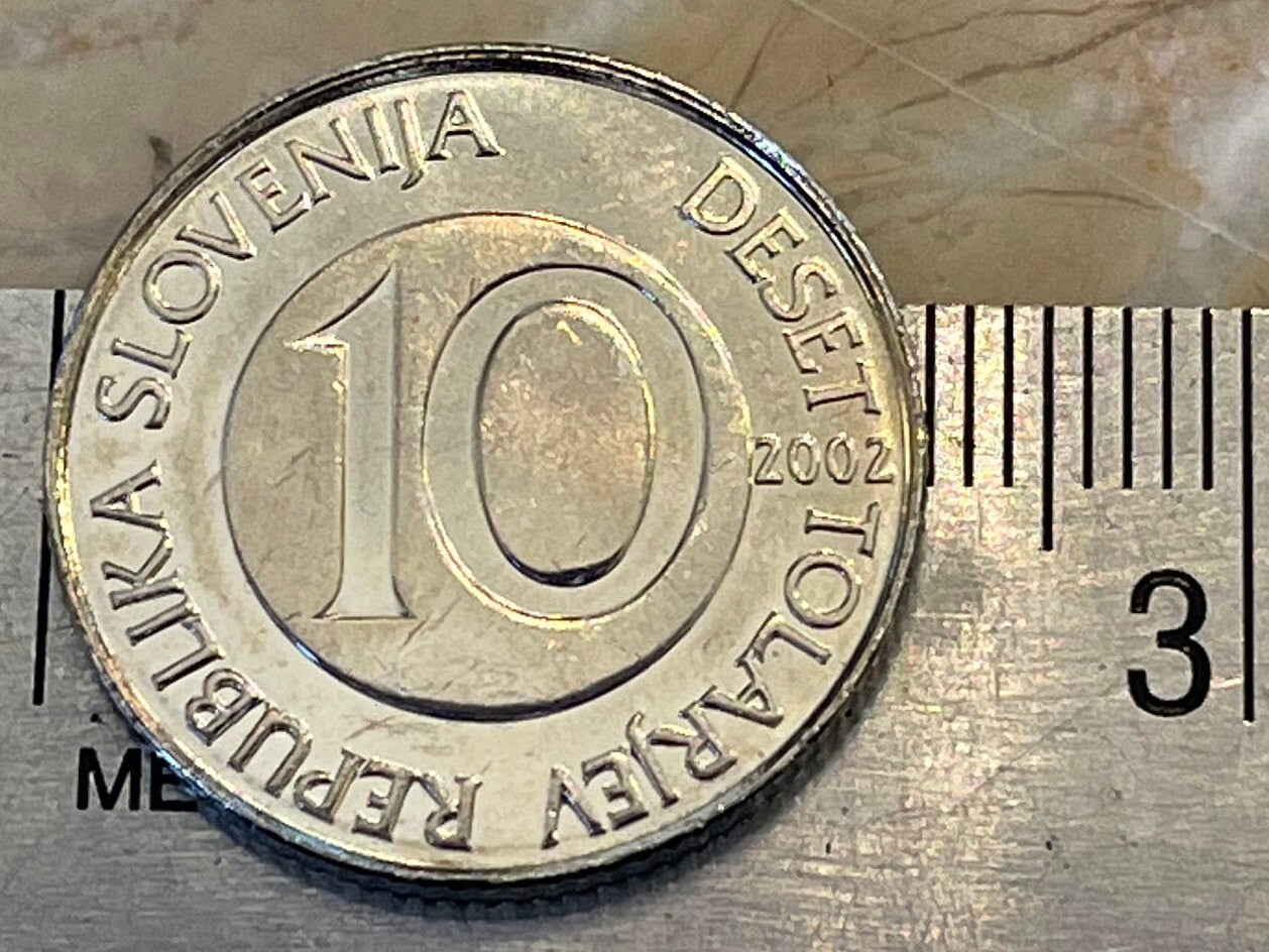 Lipizzaner Horse 10 Tolarjev Slovenia Authentic Coin Money for Jewelry and Craft Making (Equus)