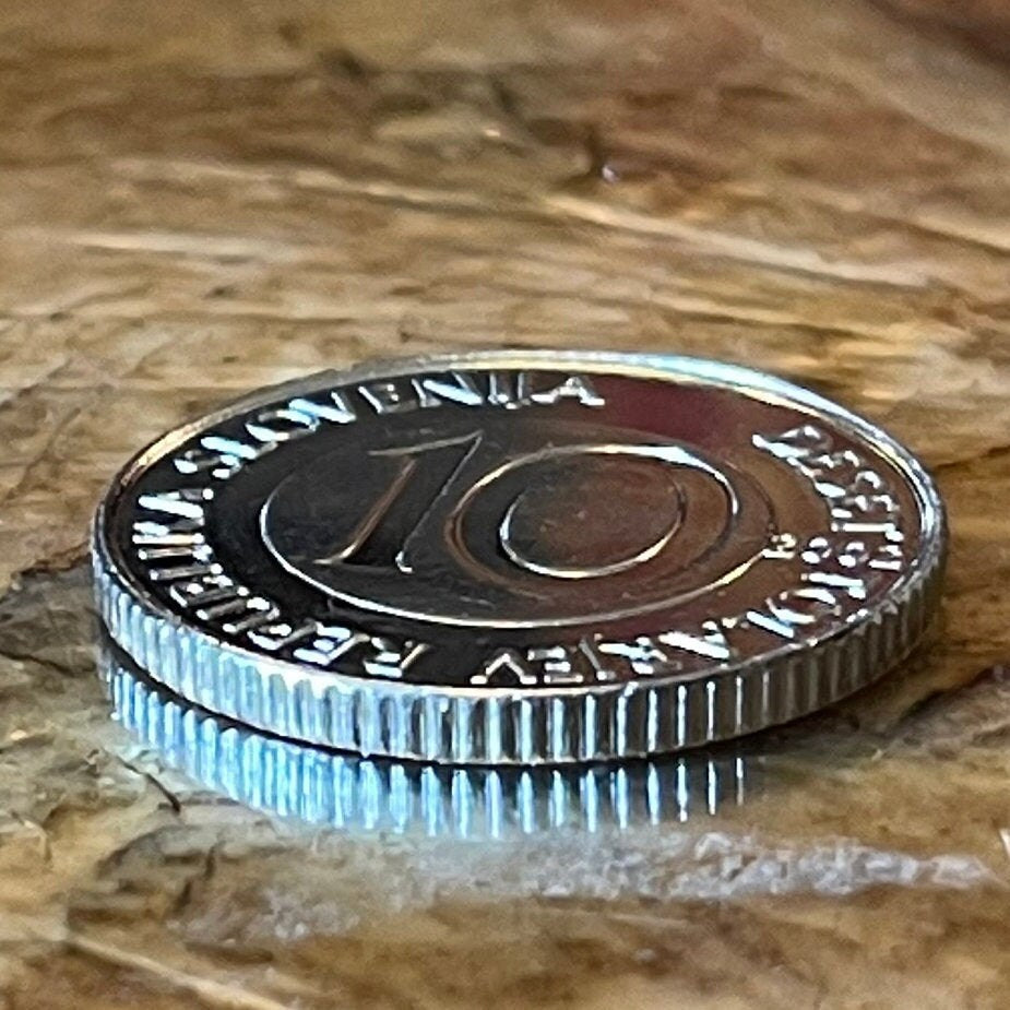Lipizzaner Horse 10 Tolarjev Slovenia Authentic Coin Money for Jewelry and Craft Making (Equus)
