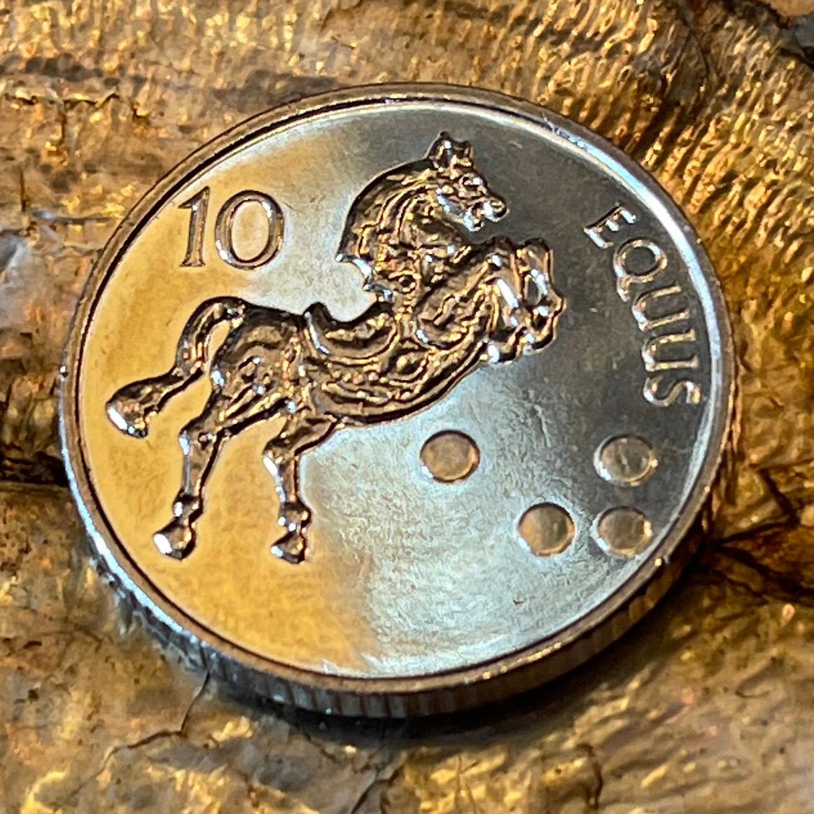 Lipizzaner Horse 10 Tolarjev Slovenia Authentic Coin Money for Jewelry and Craft Making (Equus)
