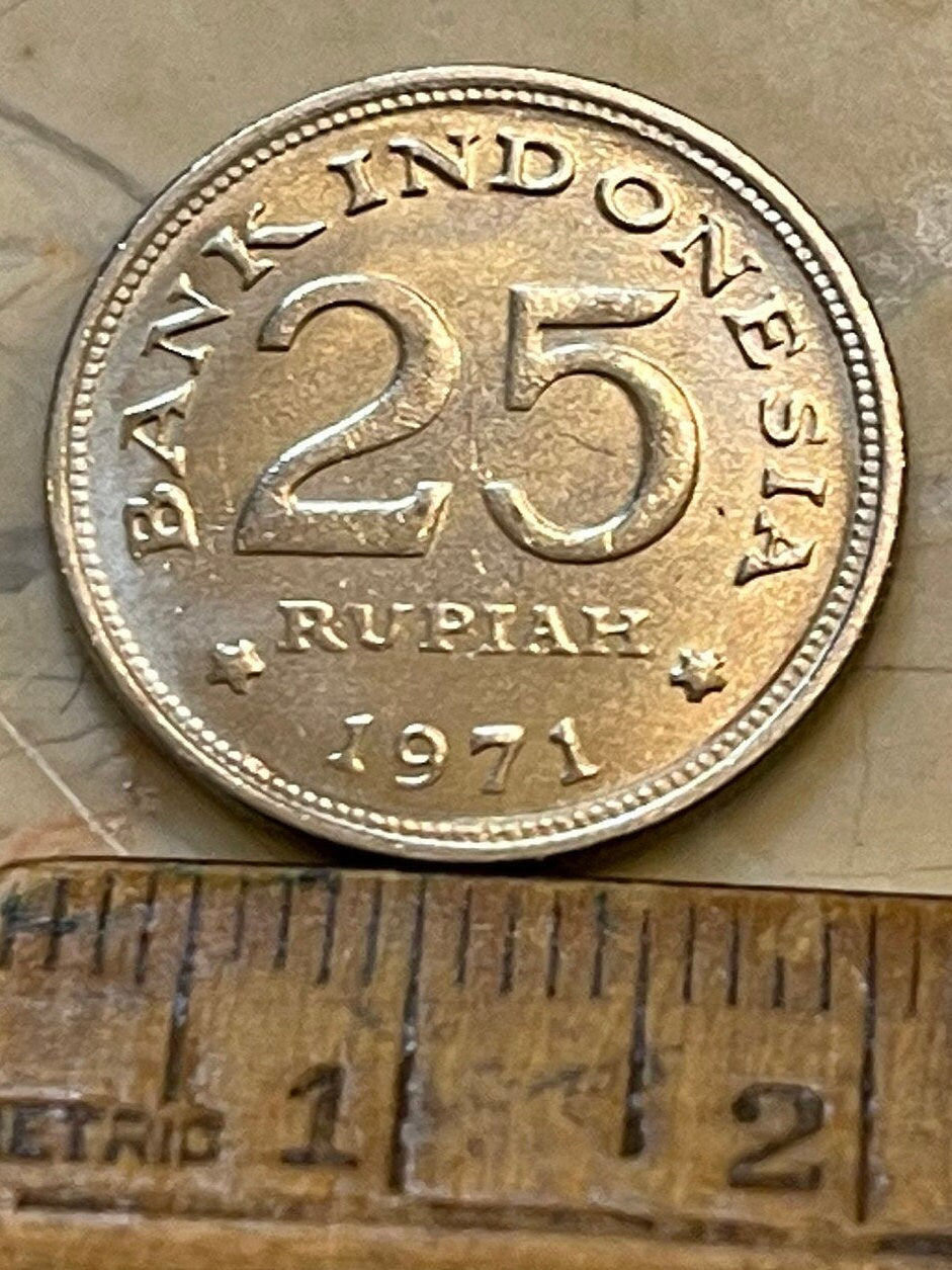 Victoria Crowned Pigeon 25 Rupiah Indonesia Authentic Coin Money for Jewelry and Craft Making