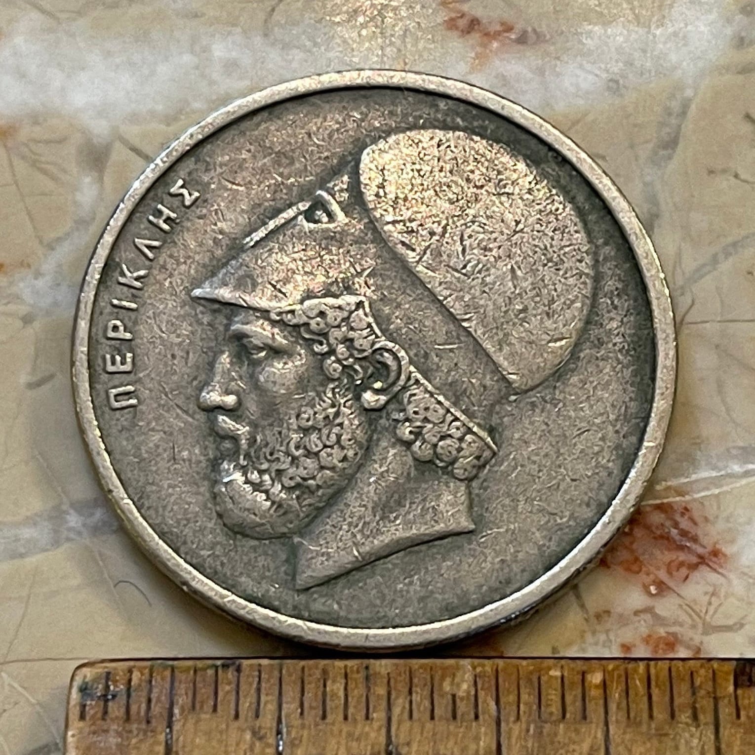 Parthenon & Pericles 20 Drachmai Greece Authentic Coin Money for Jewelry and Craft Making (Temple of Athena)