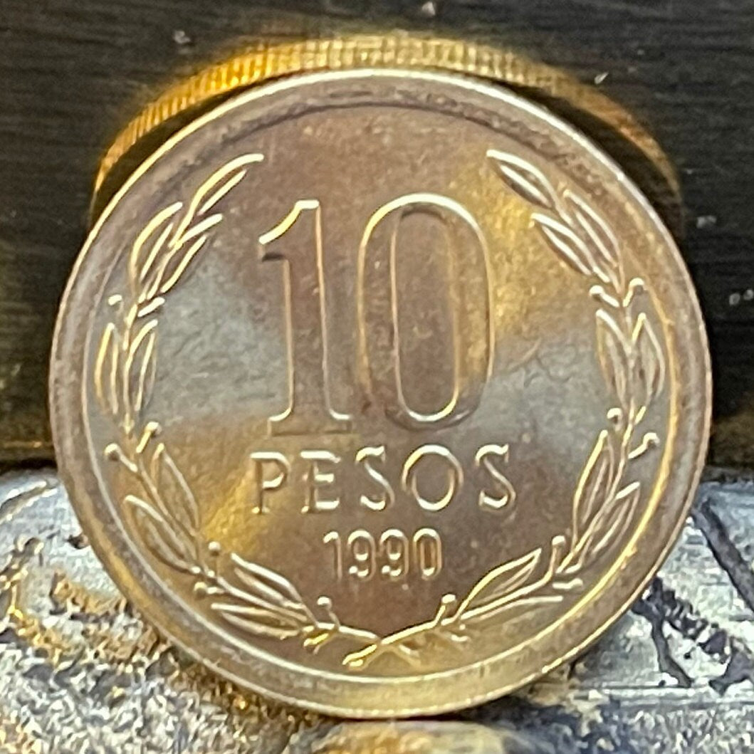 Angel of Counter-Revolution 10 Pesos Chile Authentic Coin Money for Jewelry and Craft Making (1973 Coup d'Etat)