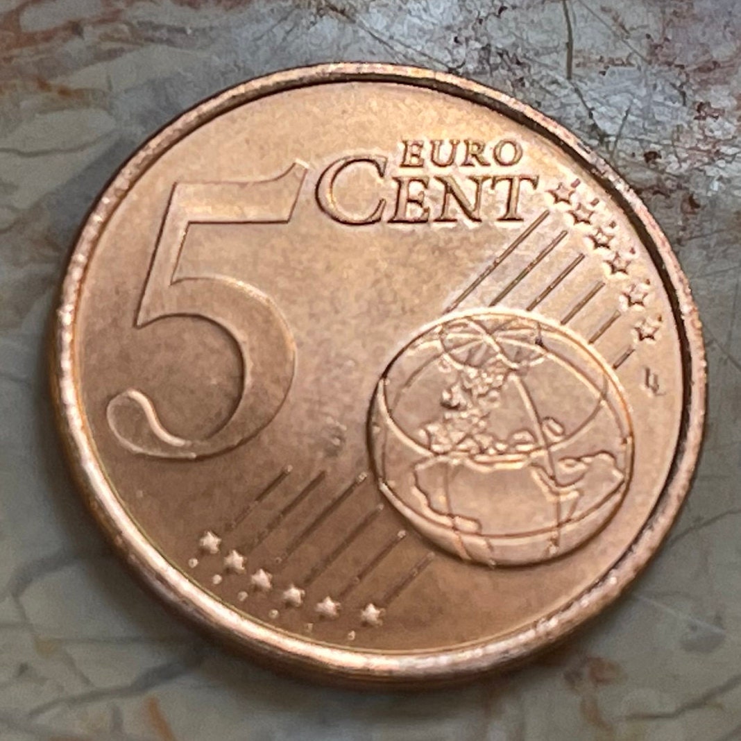 Marianne 5 Euro Cents France Authentic Coin Money for Jewelry and Craft Making