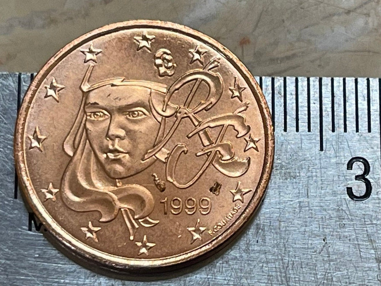 Marianne 5 Euro Cents France Authentic Coin Money for Jewelry and Craft Making