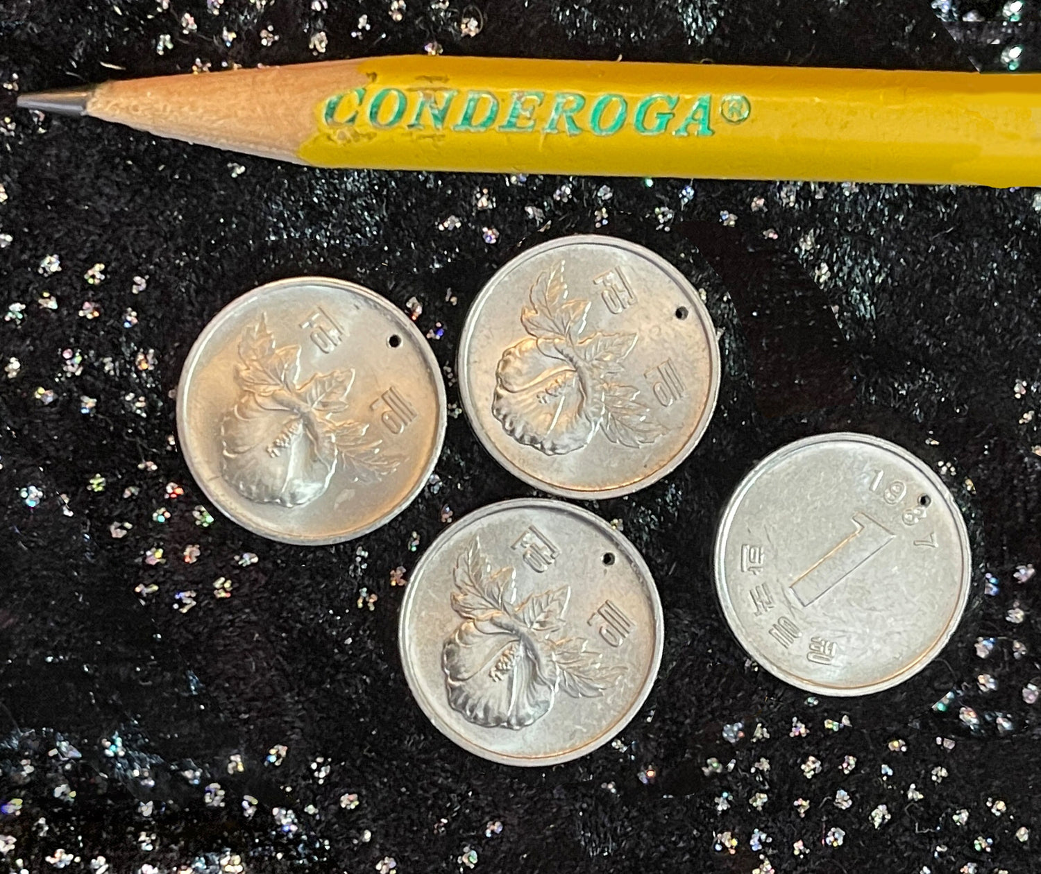Rose of Sharon South Korea Authentic Coin Money 1 Won for Jewelry and Craft Making