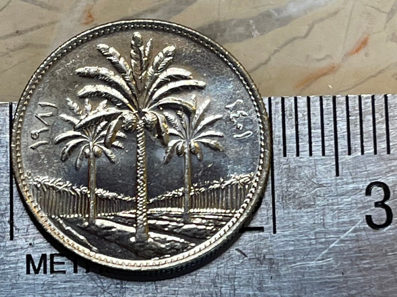 Date Palm Trees 25 Fils Iraq Authentic Coin Money for Jewelry and Craft Making
