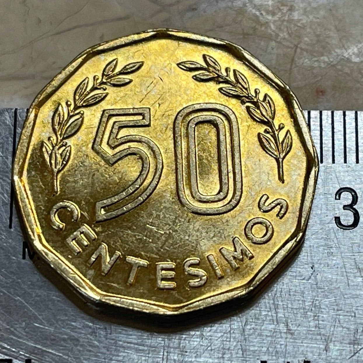 Scales of Justice 50 Centesimos Uruguay Authentic Coin Money for Jewelry and Craft Making (Libra)