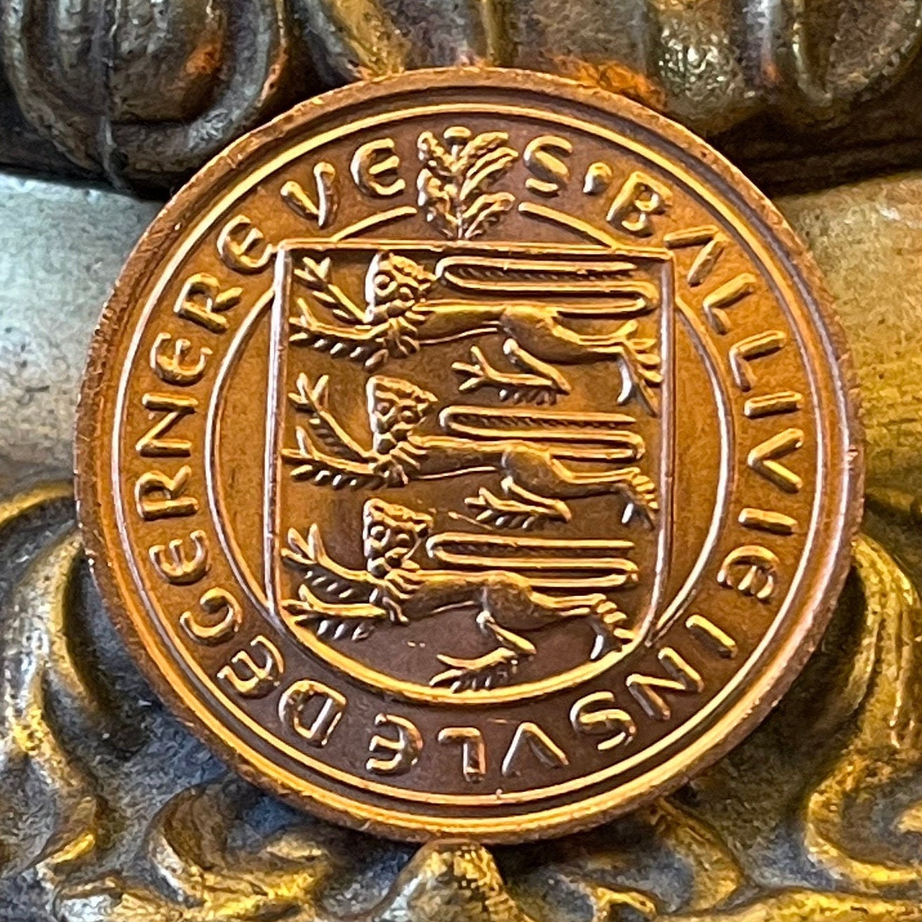 Sark Windmill 2 Pence Guernsey Authentic Coin Money for Jewelry and Craft Making
