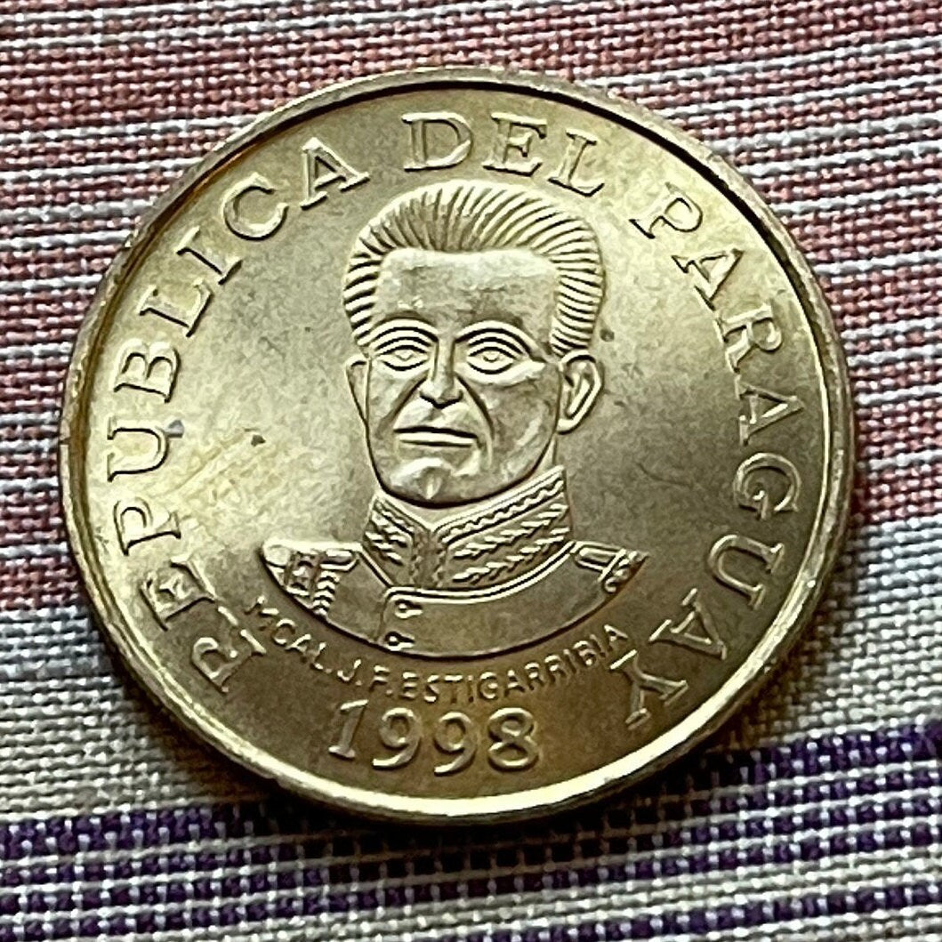 Marshal Estigarribia 50 Guaranies Paraguay Authentic Coin Money for Jewelry and Craft Making (Acaray River Dam)