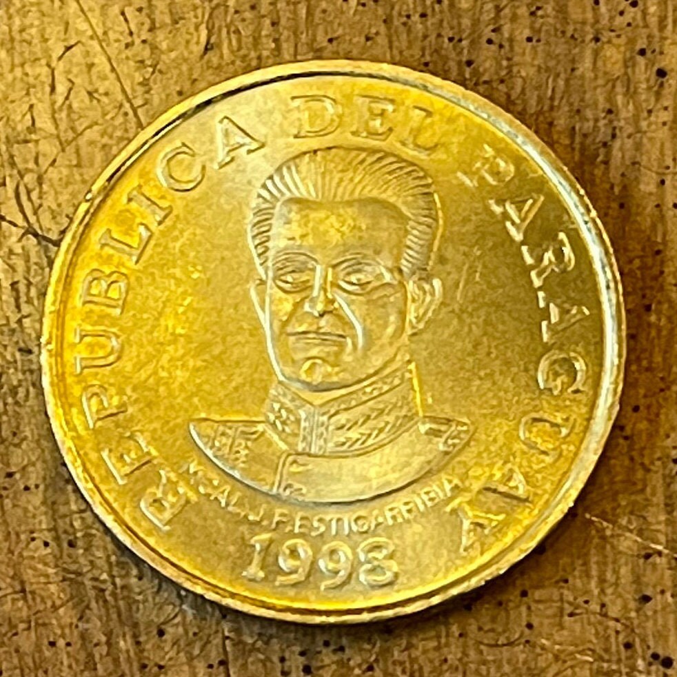 Marshal Estigarribia 50 Guaranies Paraguay Authentic Coin Money for Jewelry and Craft Making (Acaray River Dam)
