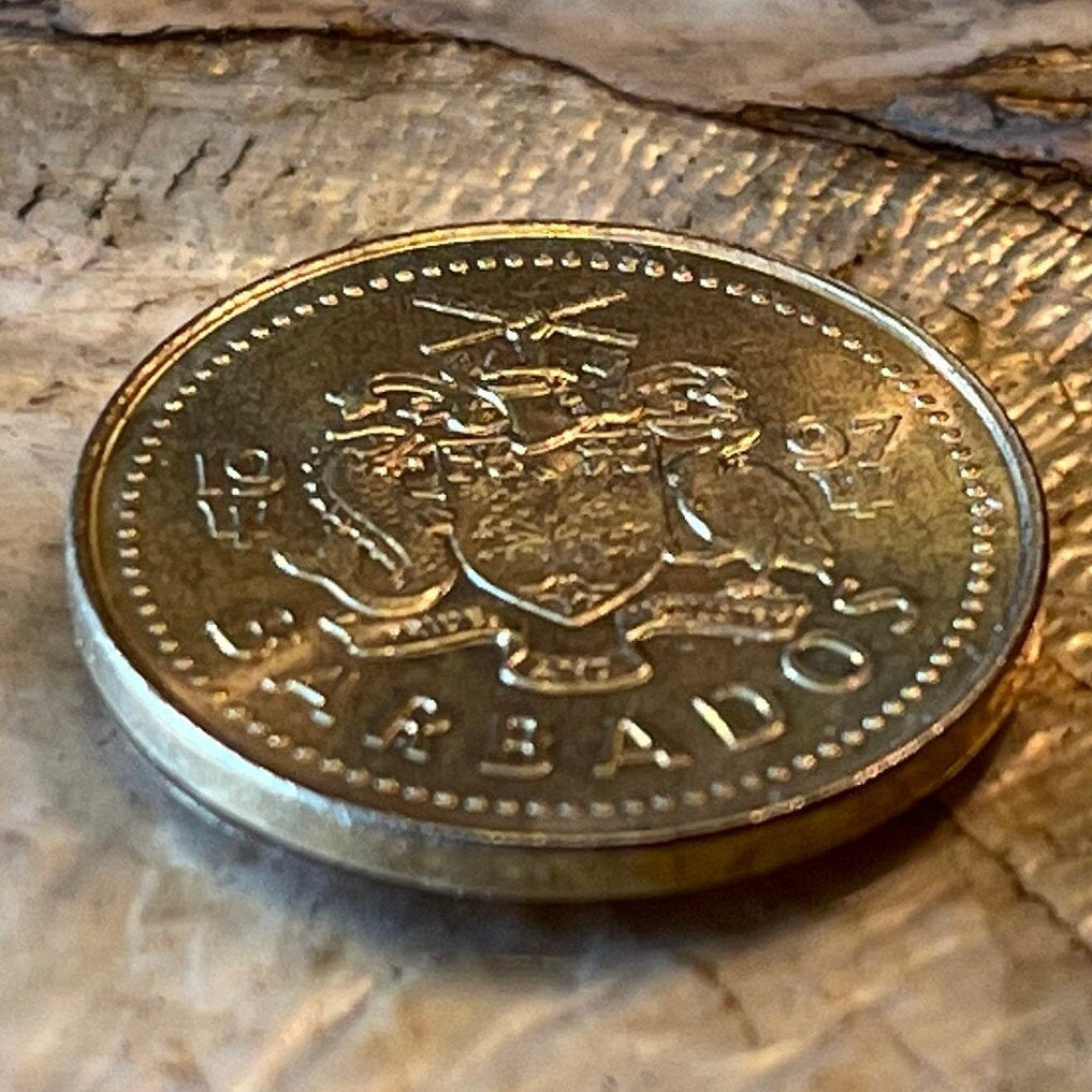 South Point Lighthouse Barbados 5 Cents Authentic Coin Money for Jewelry and Craft Making