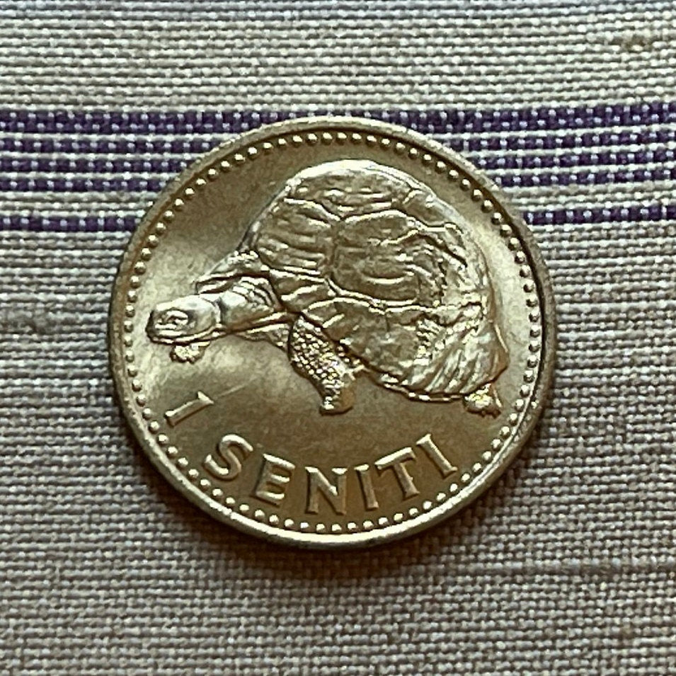 King Malila the Giant Tortoise & King Taufa'ahau Tupou IV 1 Seniti Tonga Authentic Coin Charm for Jewelry and Craft Making