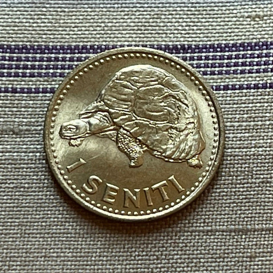 King Malila the Giant Tortoise & King Taufa'ahau Tupou IV 1 Seniti Tonga Authentic Coin Charm for Jewelry and Craft Making