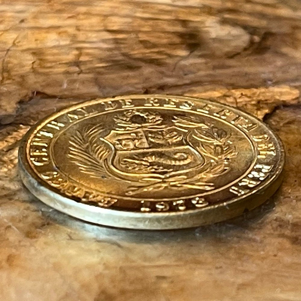 Revolutionary Tupac Amaru II 10 Soles Peru Authentic Coin Money for Jewelry and Craft Making (Indigenous Leader)