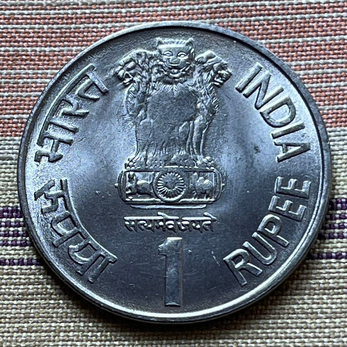 Maharana Pratap & Ashoka Lion Capitol 1 Rupee India Rajasthan Authentic Coin Money for Jewelry and Craft Making (Pratap Singh I)