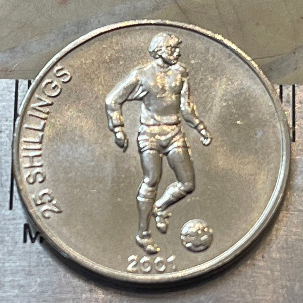 Soccer 25 Shillings Somalia Authentic Coin Money for Jewelry and Craft Making (Ocean Stars Football Team)