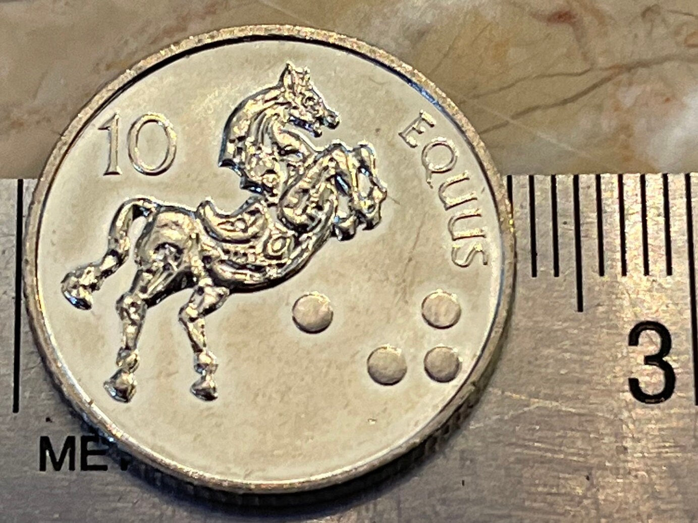 Lipizzaner Horse 10 Tolarjev Slovenia Authentic Coin Money for Jewelry and Craft Making (Equus)