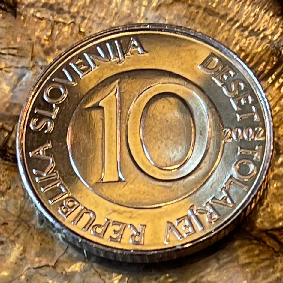 Lipizzaner Horse 10 Tolarjev Slovenia Authentic Coin Money for Jewelry and Craft Making (Equus)