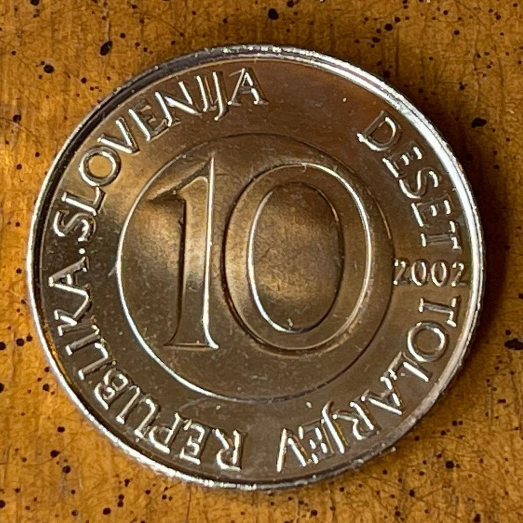 Lipizzaner Horse 10 Tolarjev Slovenia Authentic Coin Money for Jewelry and Craft Making (Equus)