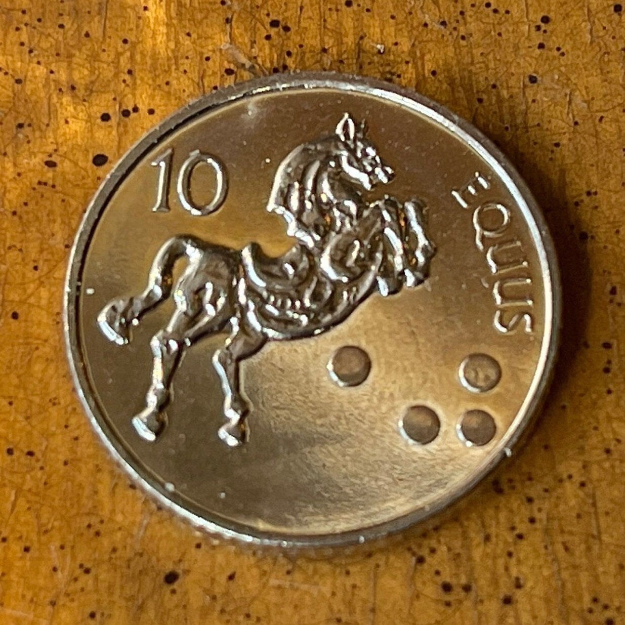 Lipizzaner Horse 10 Tolarjev Slovenia Authentic Coin Money for Jewelry and Craft Making (Equus)