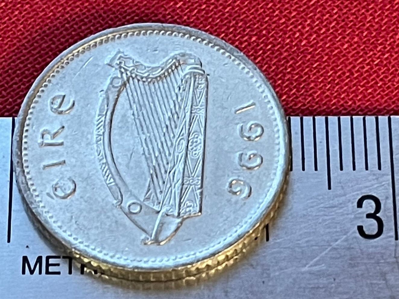 Atlantic Salmon & Harp 10 Pence Ireland Authentic Coin Money for Jewelry and Craft Making