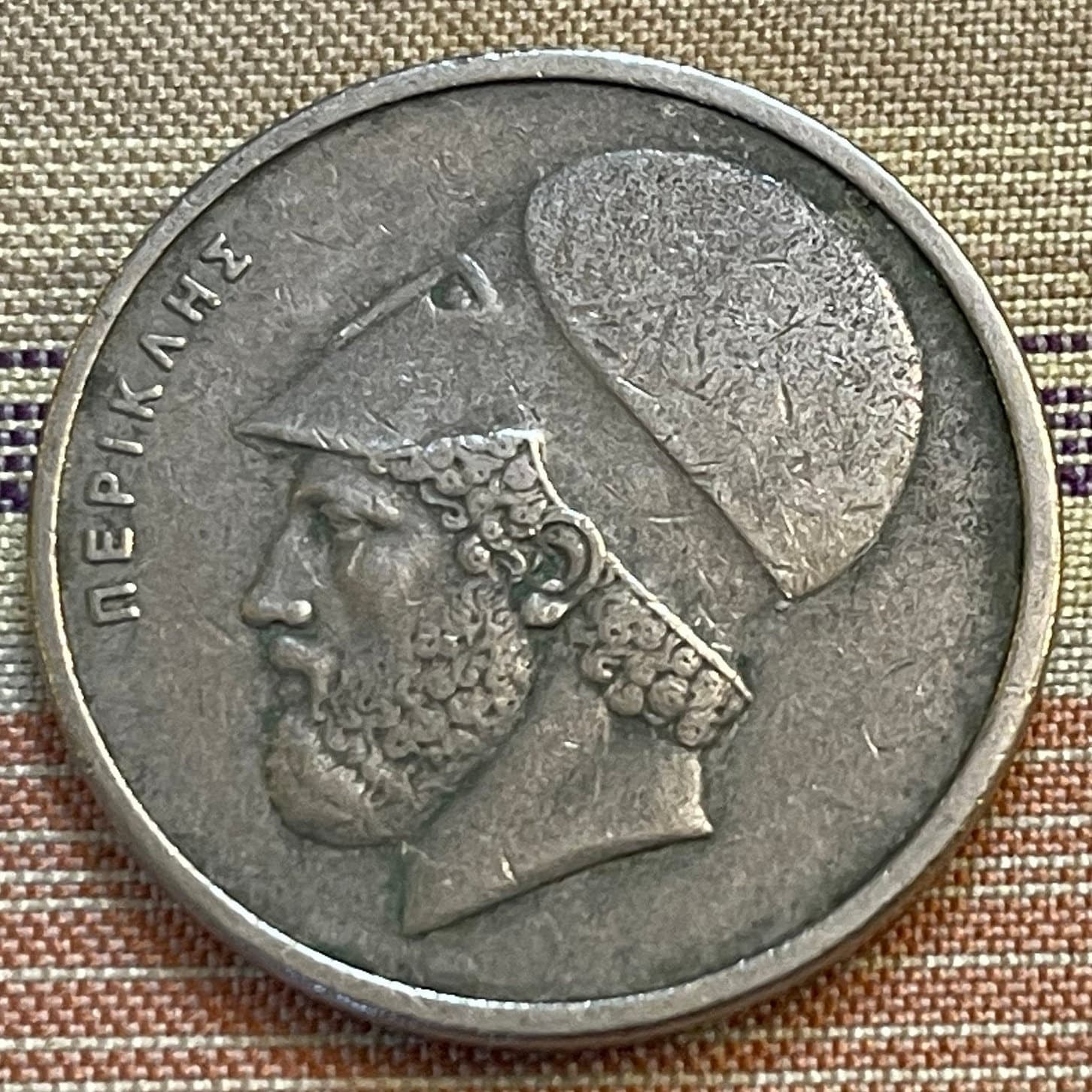 Parthenon & Pericles 20 Drachmai Greece Authentic Coin Money for Jewelry and Craft Making (Temple of Athena)