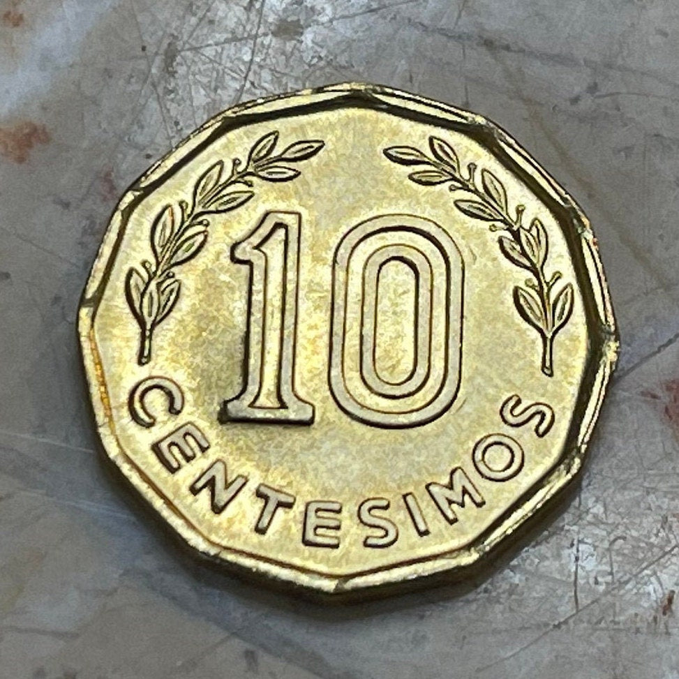 Horse of Liberty 10 Centesimos Uruguay Authentic Coin Money for Jewelry and Craft Making