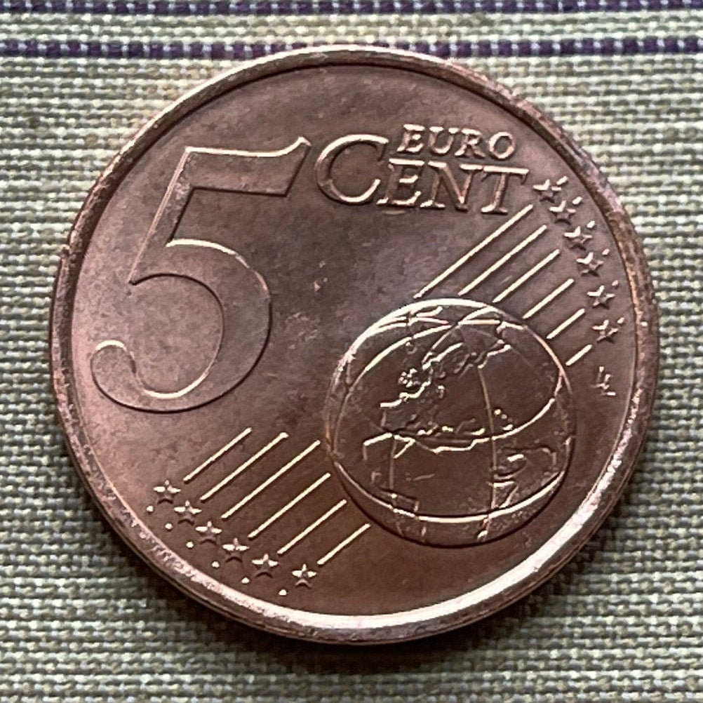 Marianne 5 Euro Cents France Authentic Coin Money for Jewelry and Craft Making