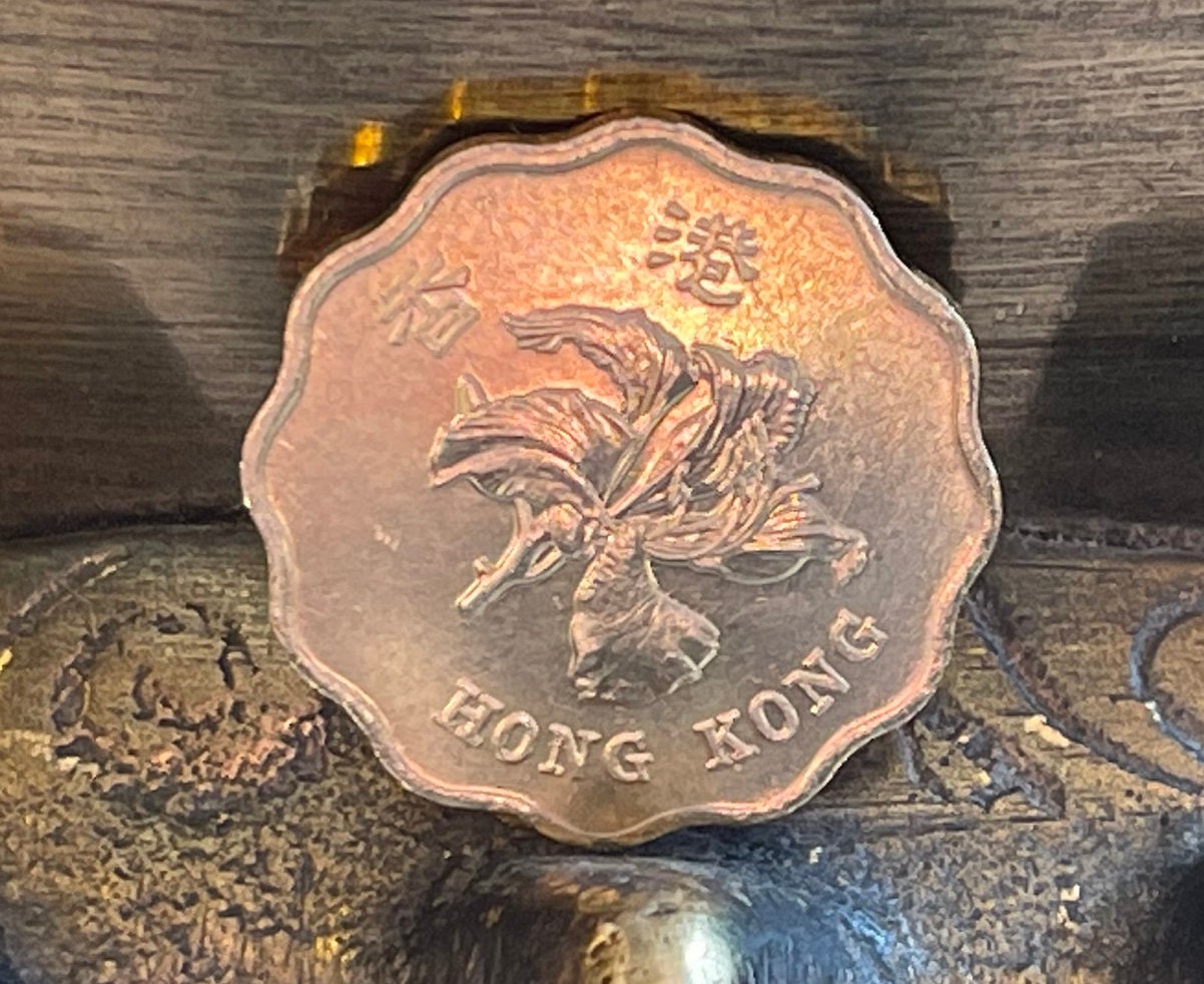 Bauhinia Orchid 20 Cent Hong Kong Authentic Coin Money for Jewelry and Craft Making
