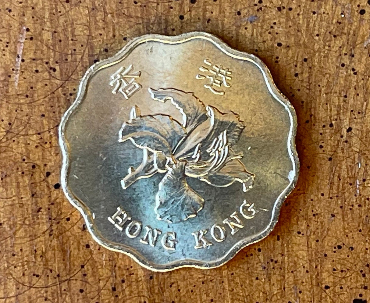 Bauhinia Orchid 20 Cent Hong Kong Authentic Coin Money for Jewelry and Craft Making