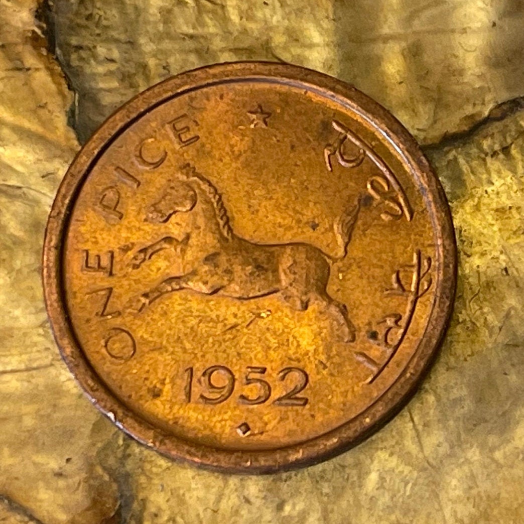 Manipuri Pony & Ashoka Capitol 1 Pice India Authentic Coin Money for Jewelry and Craft Making (Horse) (Polo Pony)