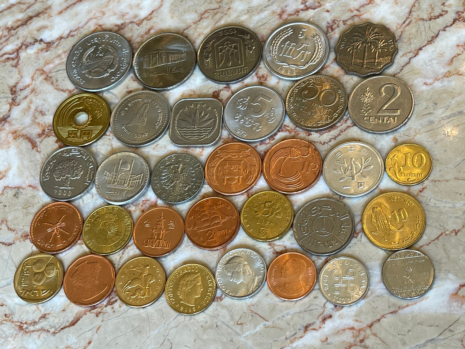 Guessing Game Set of 33 Coins: Challenge Friends to be Fastest to Identify 33 Hard-to-Read Coins, through Speedy Smart-Phone Research