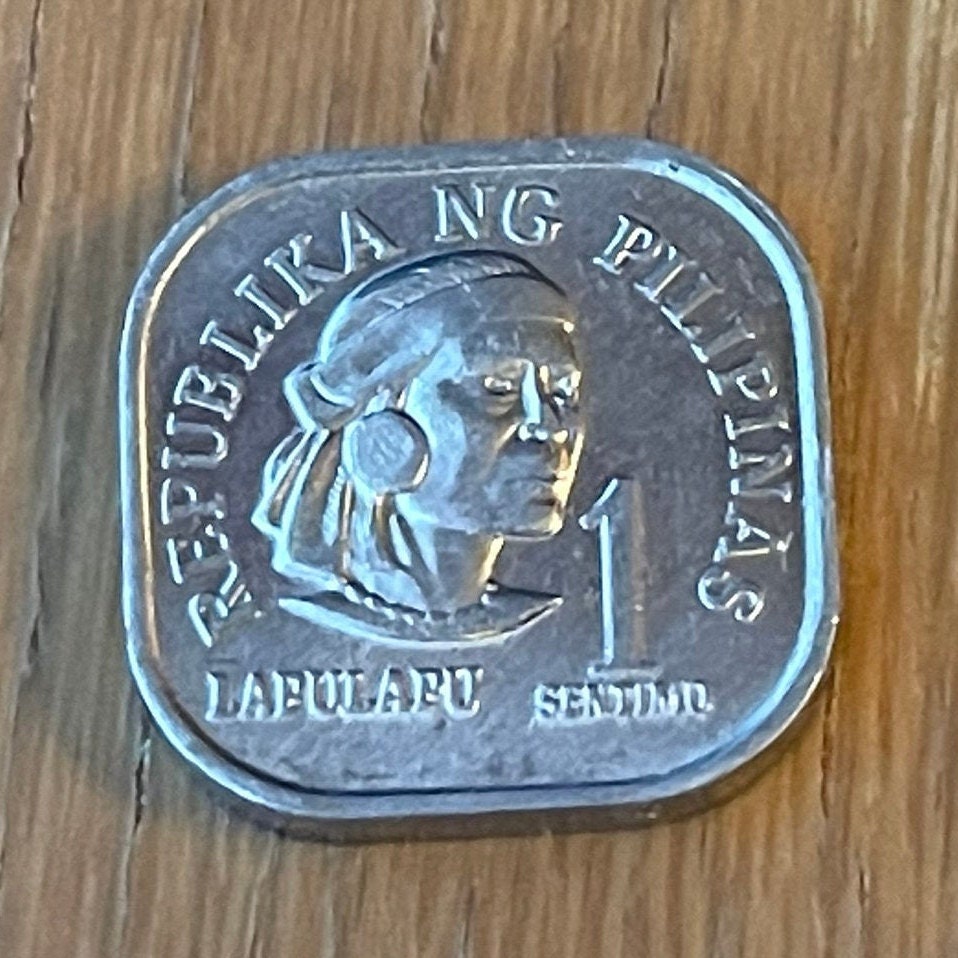 Lapulapu 1 Sentimo Philippines Authentic Coin Money for Jewelry and Craft Making (Magellan Killer) (Freedom Fighter) (Square Coin)