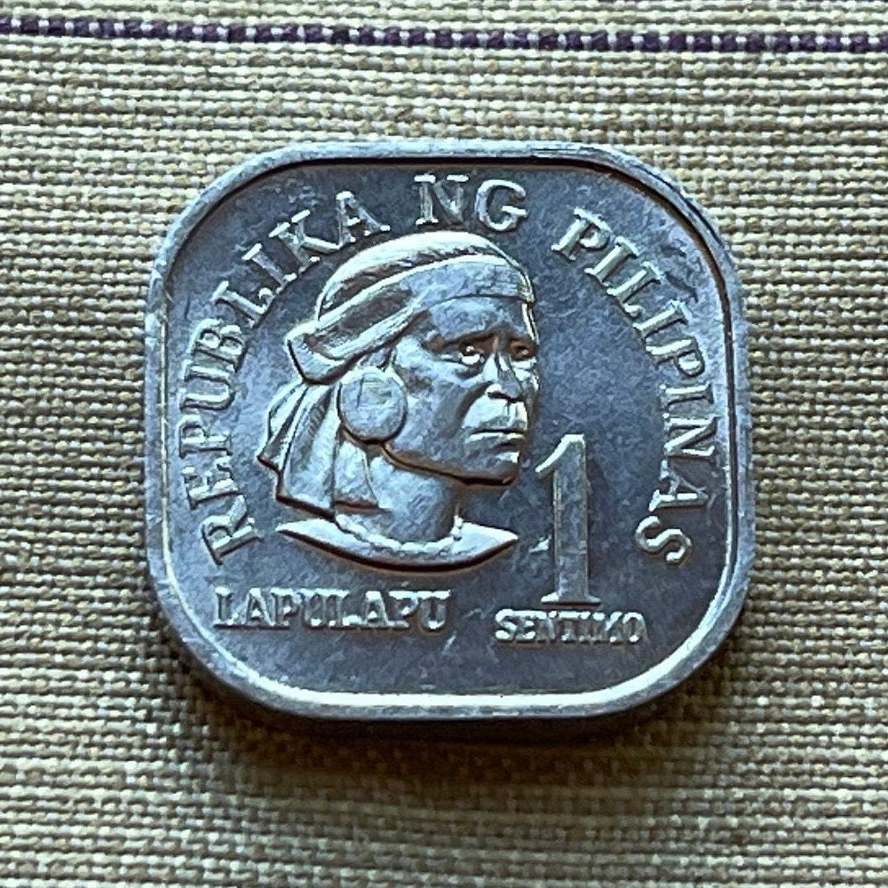 Lapulapu 1 Sentimo Philippines Authentic Coin Money for Jewelry and Craft Making (Magellan Killer) (Freedom Fighter) (Square Coin)