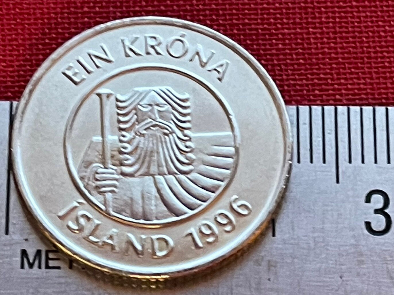 Cod Fish & Giant Bergrisi 1 Krona Iceland Authentic Coin Money for Jewelry and Craft Making