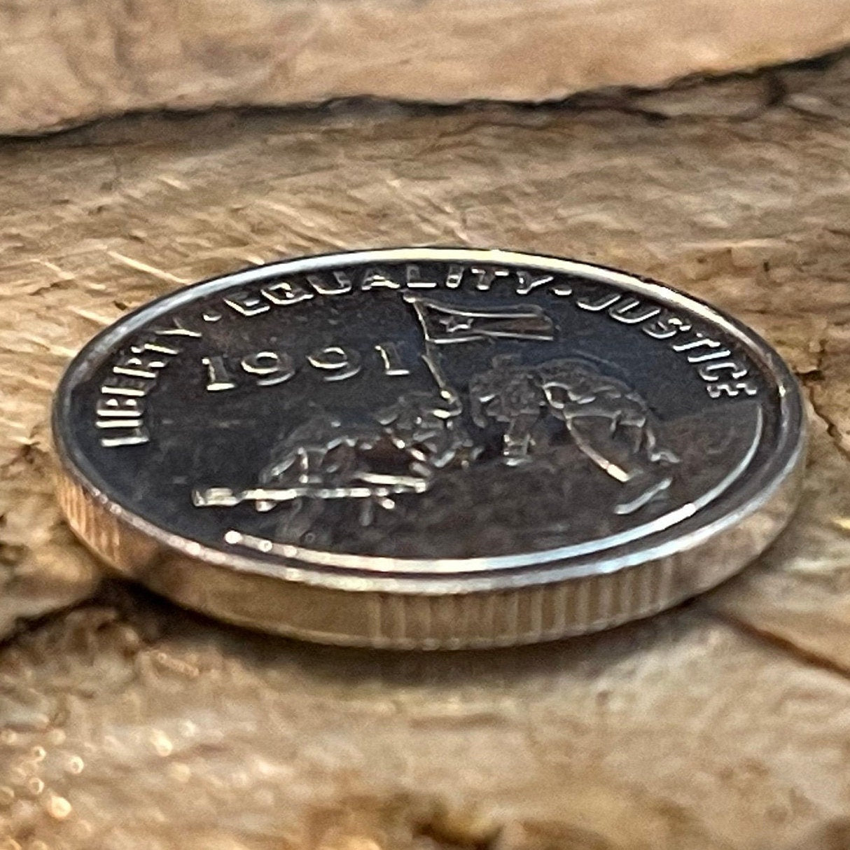 Grévy's Zebra 25 Cents Eritrea Authentic Coin Money for Jewelry and Craft Making (Liberty Equality Justice)