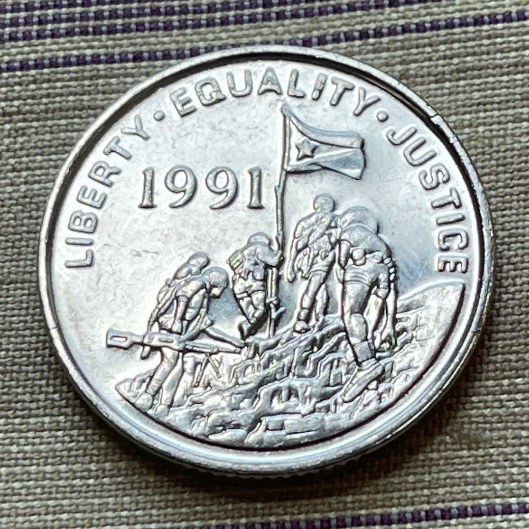 Grévy's Zebra 25 Cents Eritrea Authentic Coin Money for Jewelry and Craft Making (Liberty Equality Justice)