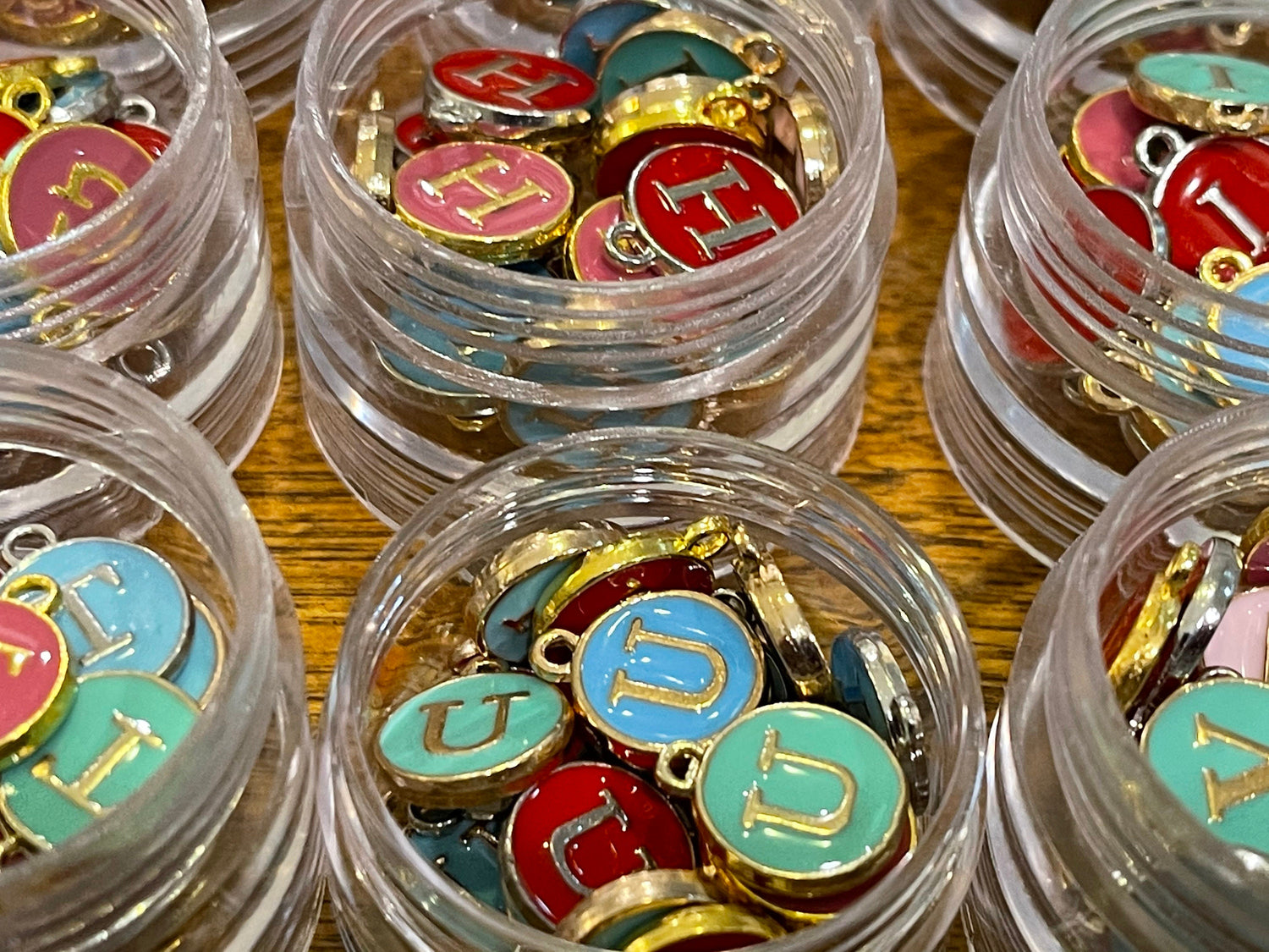 Enamel letter charms deals