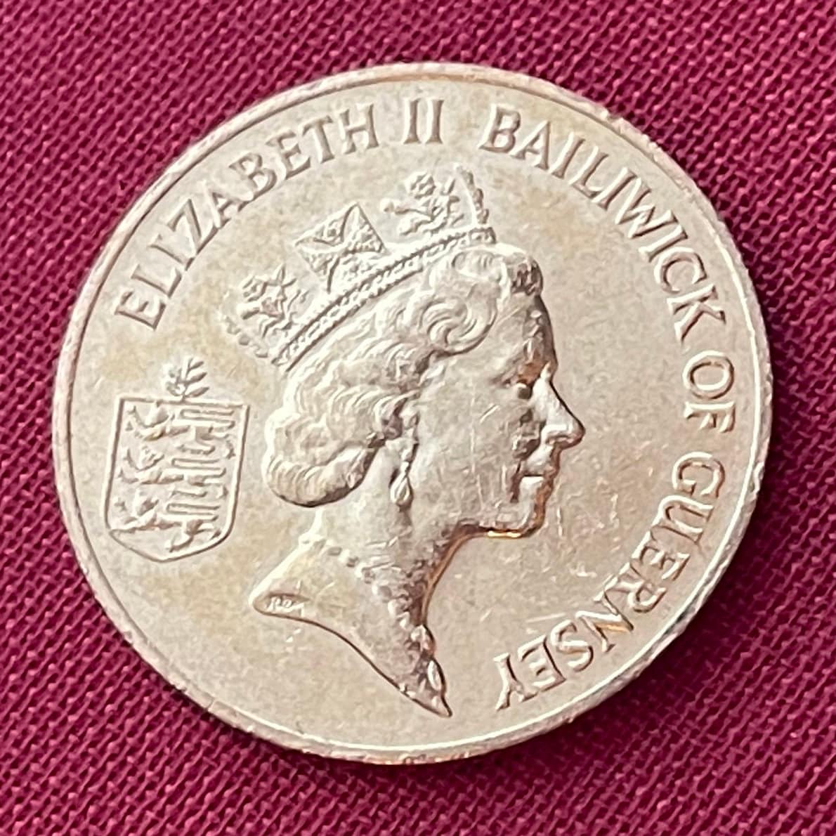 Guernsey Cows 2 Pence Bailiwick of Guernsey Authentic Coin Money for Jewelry and Craft Making